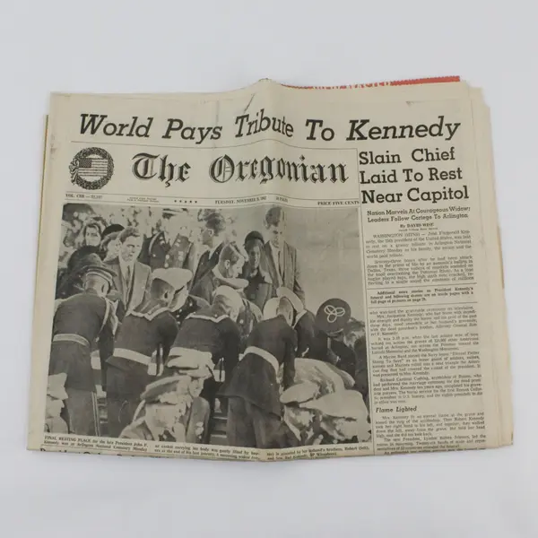 Vintage Oregonian JFK Funeral Newspaper November 26 1963