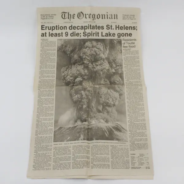 Lot Of Oregonian Newspaper Mt St Helens Eruption Clippings May 19-20 1980