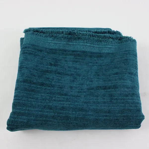 Teal Ribbed Textured Fabric Material for Sewing Crafts Upholstery
