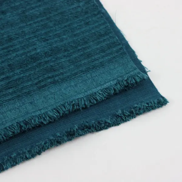 Teal Ribbed Textured Fabric Material for Sewing Crafts Upholstery