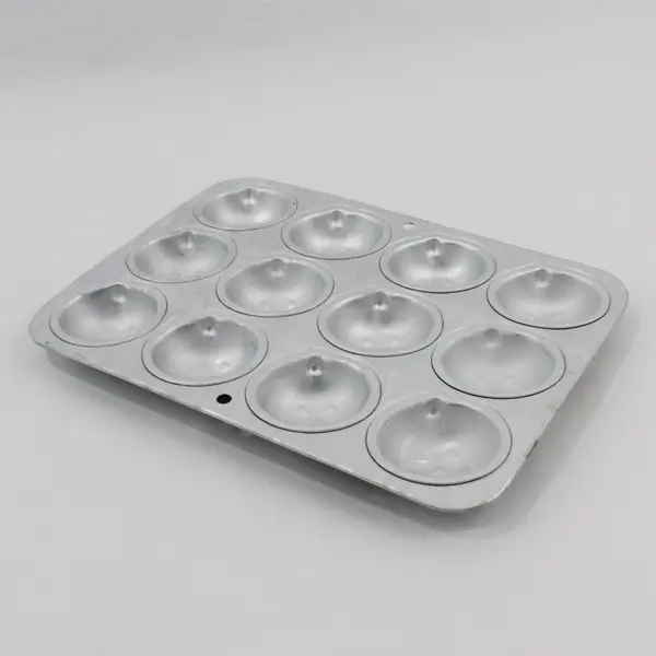 Wilton 1993 Silver Aluminum Pumpkin Muffin Pan 12-Slot