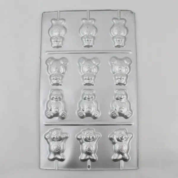 Vintage Wilton 1986 Aluminum Teddy Bear Muffin Pan 12 Cavity MPN 2306-118