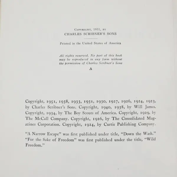 Vintage 1951 Hardcover Will James' Book of Cowboy Stories No DJ Ex Library