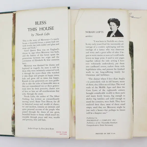 Vintage 1954 Hardcover Bless This House By Norah Lofts Book Club Edition No DJ