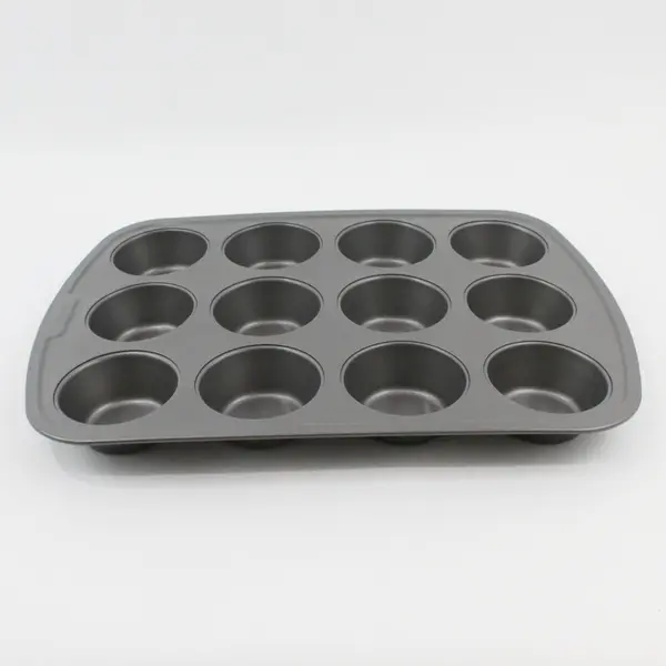 GoodCook Nonstick Steel 12 cup Muffin Pan Gray