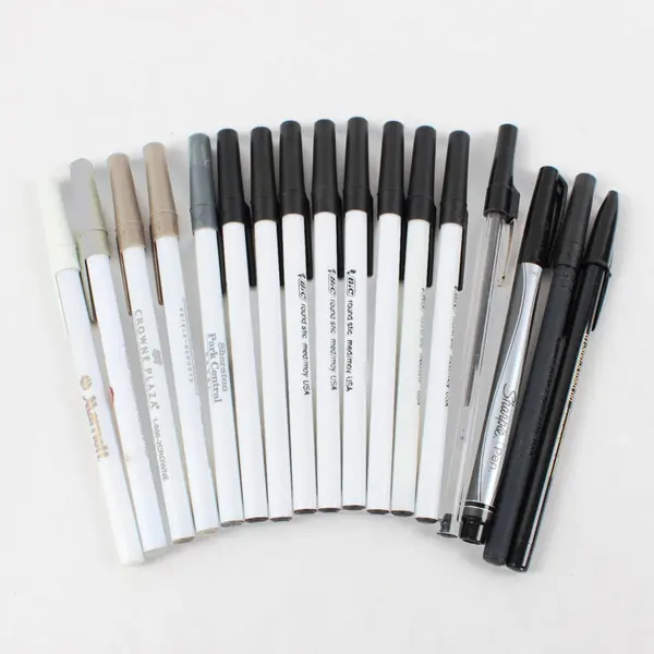 Lot of 40+ Used Mixed Pens & Markers BIC Paper Mate Sharpie Multicolor