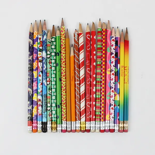 Lot of Approx 30 Mixed Wooden Novelty & Mechanical Pencils, BIC Pack