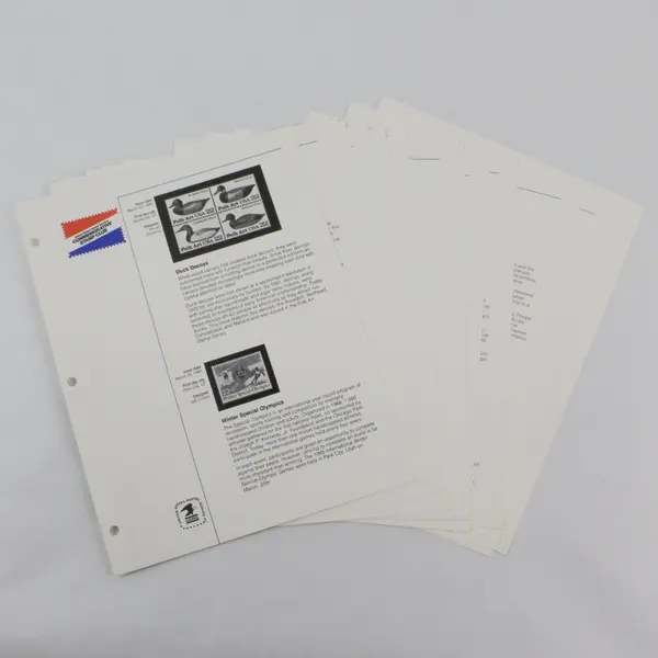 Lot of 16 USPS Commemorative Stamp Club Pages 1984-1985