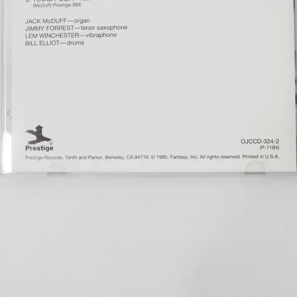 Jack McDuff Jimmy Forrest Tough 'Duff Prestige 7185 Jazz CD