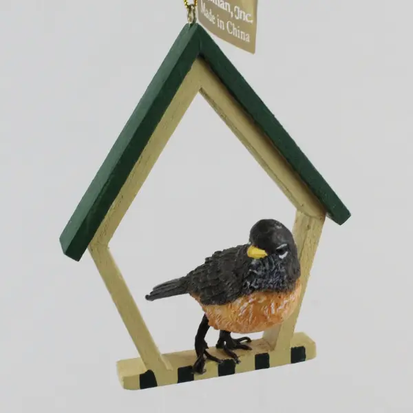 Roman Robin Bird Christmas Ornament Birdhouse Hanging Wind Chime