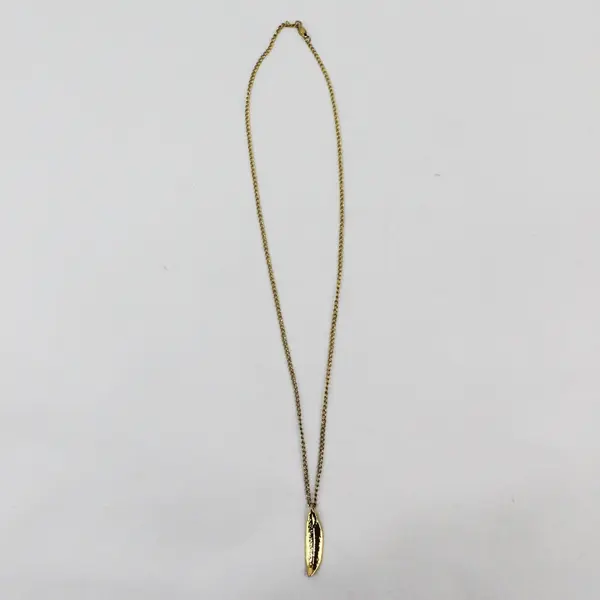 Gold-Tone Olive Leaf Pendant Necklace 18 Inch Nature Jewelry