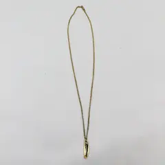 Gold-Tone Olive Leaf Pendant Necklace 18 Inch Nature Jewelry