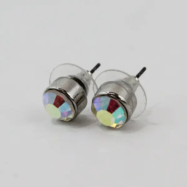 Lot of 4 Pairs Assorted Stud Earrings Silver Tone Mixed Styles