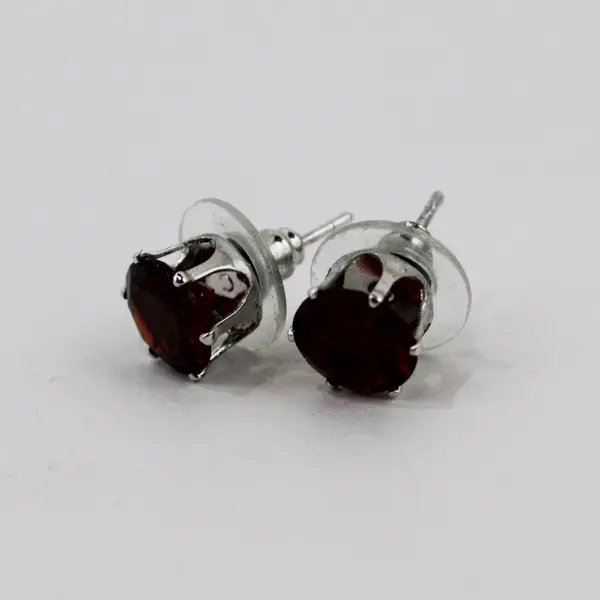 Lot of 4 Pairs Assorted Stud Earrings Silver Tone Mixed Styles