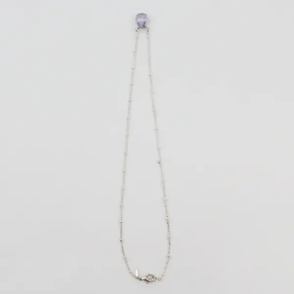 Vintage Avon Purple Lavender Faceted Teardrop Pendant Necklace