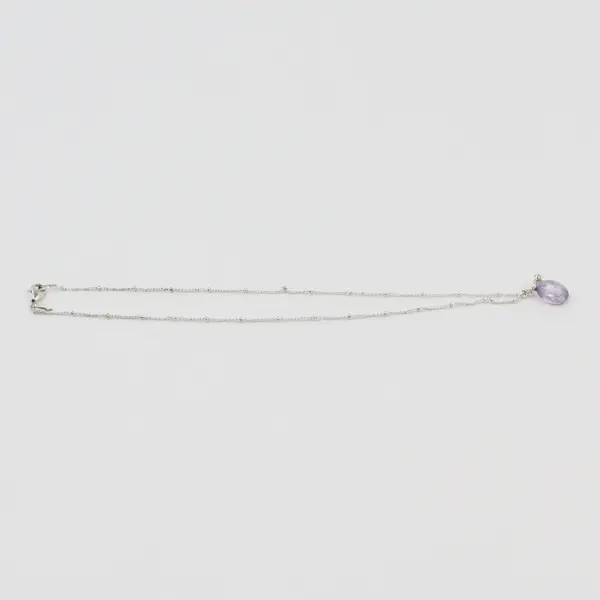 Vintage Avon Purple Lavender Faceted Teardrop Pendant Necklace