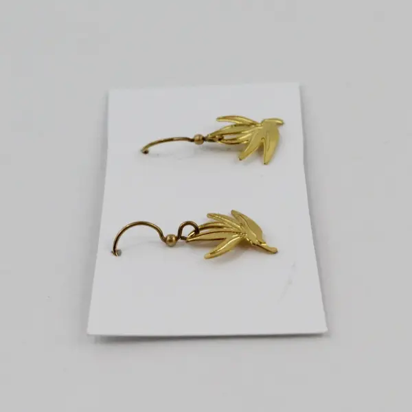 Vintage Leighton LAM Bird of Paradise 18K Gold Plated Brass Earrings