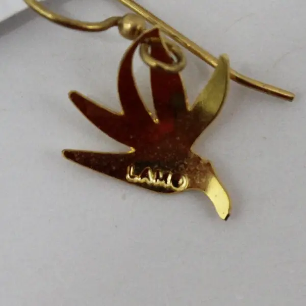 Vintage Leighton LAM Bird of Paradise 18K Gold Plated Brass Earrings