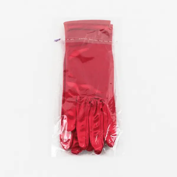 Red Satin Wrist-Length Dress Gloves Formal Costume