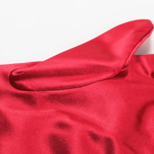 Red Satin Wrist-Length Dress Gloves Formal Costume