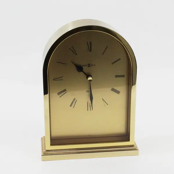 Vintage Howard Miller Quartz Brass Battery-Operated Mantel Shelf Clock