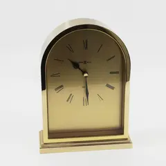 Vintage Howard Miller Quartz Brass Battery-Operated Mantel Shelf Clock