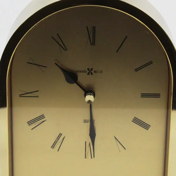 Vintage Howard Miller Quartz Brass Battery-Operated Mantel Shelf Clock
