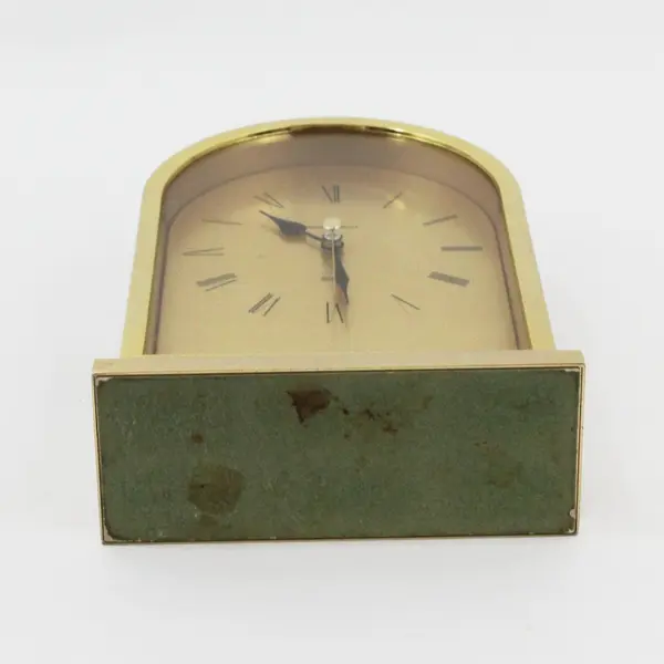 Vintage Howard Miller Quartz Brass Battery-Operated Mantel Shelf Clock