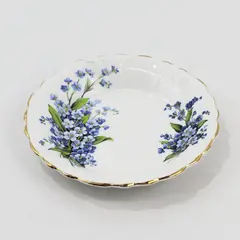 Vtg. Millers Vancouver B.C. Bone China Forget Me Not Trinket Dish 5"