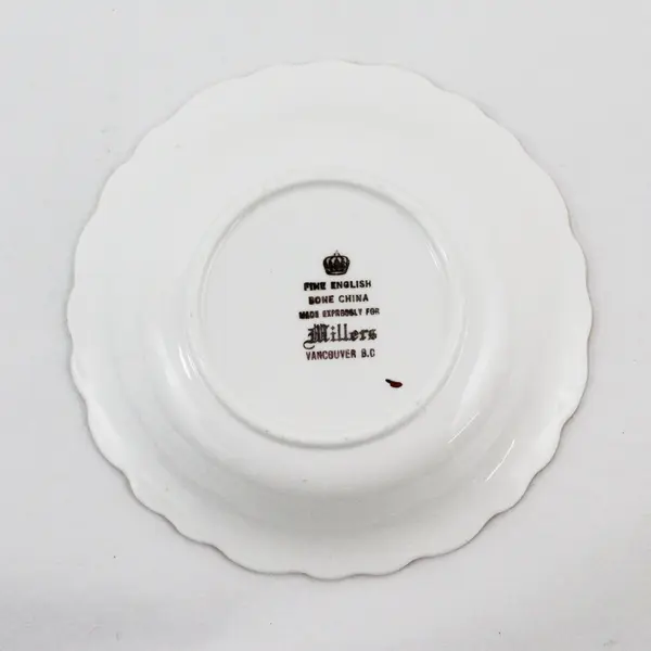 Vtg. Millers Vancouver B.C. Bone China Forget Me Not Trinket Dish 5"