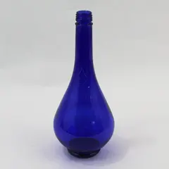 Vtg Acqua della Madonna Teardrop Cobalt Blue Glass Bottle Made in ITALY 10.5”