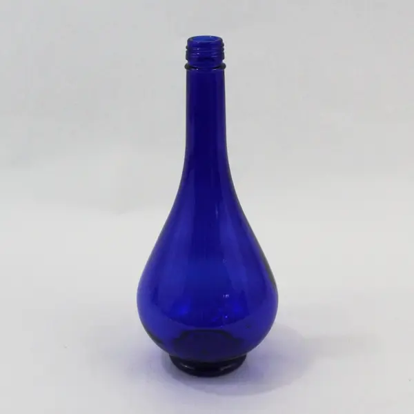 Vtg Acqua della Madonna Teardrop Cobalt Blue Glass Bottle Made in ITALY 10.5”