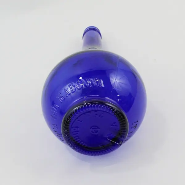 Vtg Acqua della Madonna Teardrop Cobalt Blue Glass Bottle Made in ITALY 10.5”