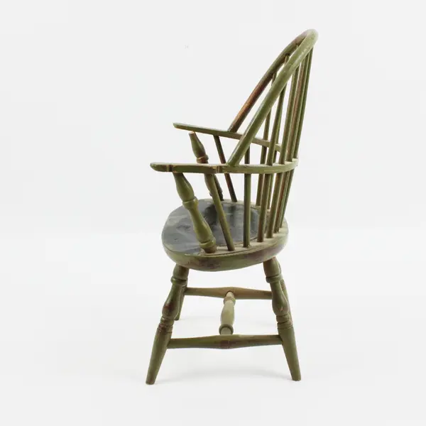 Investment Collectables Miniature Green Continuous-Arm Windsor Armchair