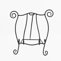 Black Metal Tabletop Display Easel Curved Scroll Accents