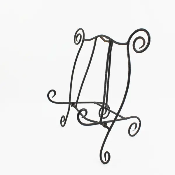 Black Metal Tabletop Display Easel Curved Scroll Accents