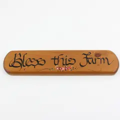 Bless This Farm Wooden Wall Plaque Farmhouse Rustic Country Decor