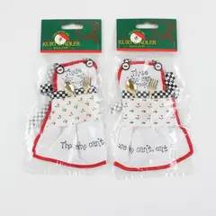 Lot of 2 Kurt S. Adler Santa's World W3565 Aprons Fork & Spoon