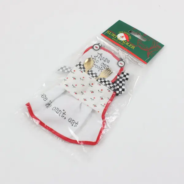 Lot of 2 Kurt S. Adler Santa's World W3565 Aprons Fork & Spoon
