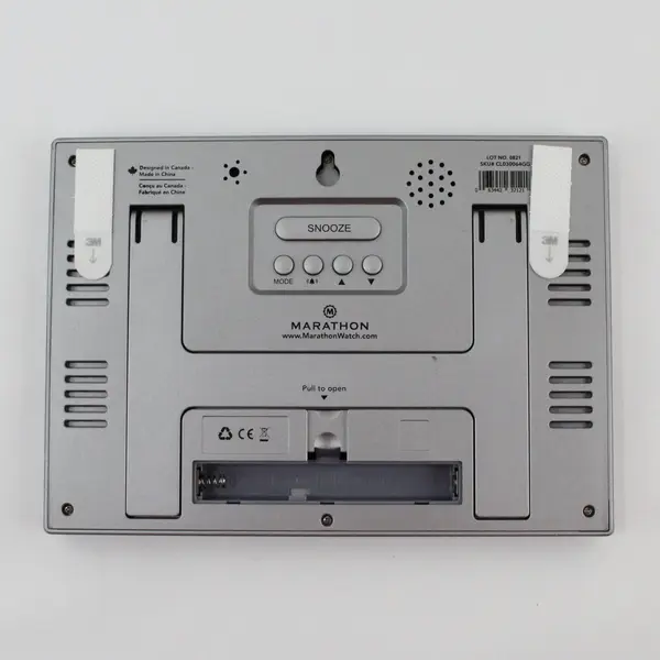 Marathon Watch Co. Gray Plastic Digital Battery Operated Alarm Clock 0821