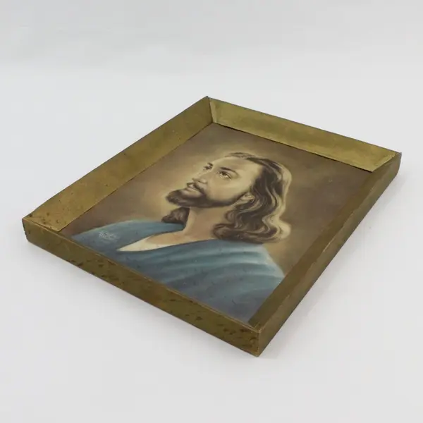 Clarence Thorpe Jesus Christ Portrait Print 1955 Framed Religious Art