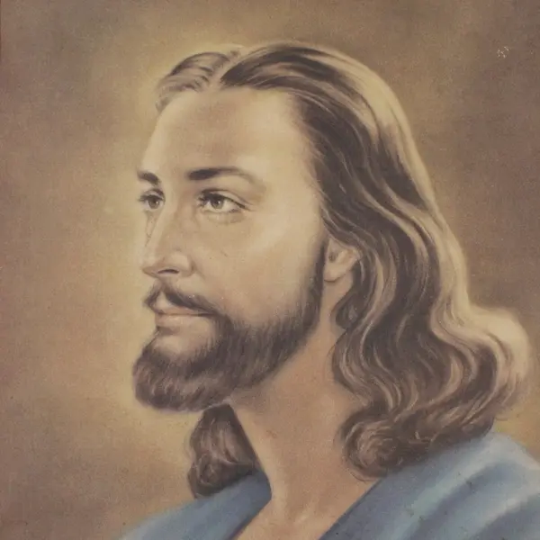 Clarence Thorpe Jesus Christ Portrait Print 1955 Framed Religious Art