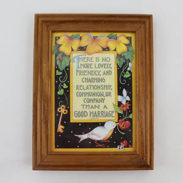Mary Engelbreit Good Marriage Framed Fine Art Print 5x7 Image Size Wood Frame