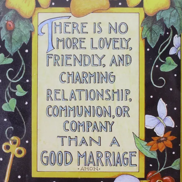 Mary Engelbreit Good Marriage Framed Fine Art Print 5x7 Image Size Wood Frame