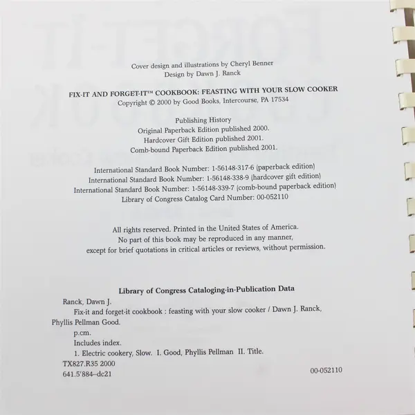 2001 Fix-It & Forget-It Cookbook Slow Cooker Dawn Ranck Phyllis Pellman Good
