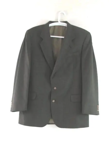 Oscar De La Renta Men's Blazer Jacket 44L Brown Houndstooth Two-Button