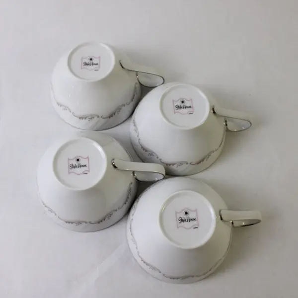 Set of 4 Vintage Style House Largo Fine China Teacups No Saucers