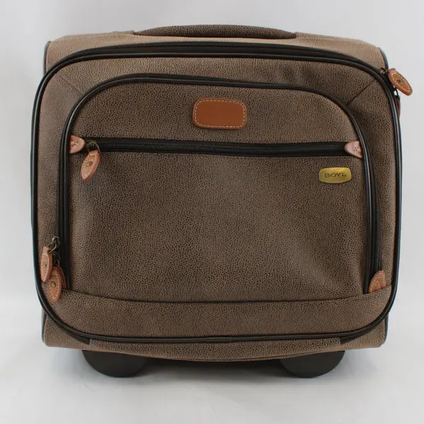 Boyt Edge Brown Faux Suede Wheeled Tote Carry-On Bag