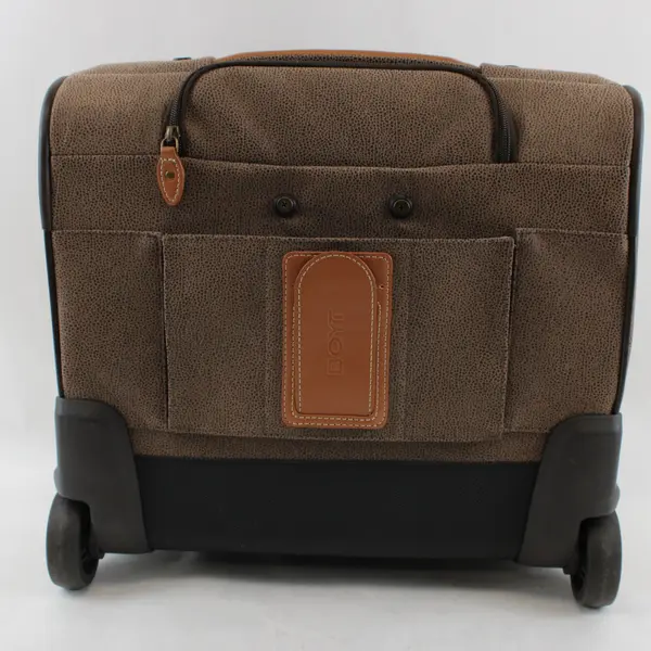 Boyt Edge Brown Faux Suede Wheeled Tote Carry-On Bag