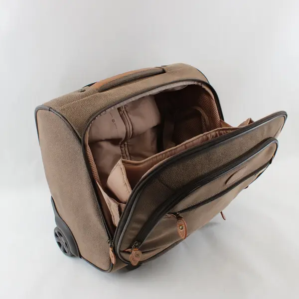 Boyt Edge Brown Faux Suede Wheeled Tote Carry-On Bag